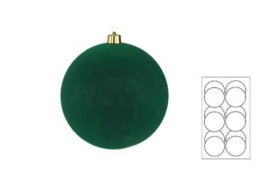 SET 12 PZ PALLINE PLASTICA VELLUTO diam.10CM VERDE