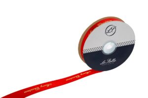 NASTRO DOPPIO RASO ROSSO "MERRY CHRISTMAS" 15MMX50MT
