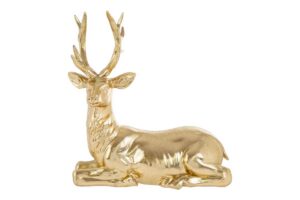 RENNA NATALIZIA IN RESINA ORO 20x11xh.22CM