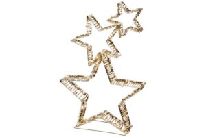 SET 3 STELLE NATALE GOLD 10x51xh.80CM 350LED/FLASH OUTDOOR