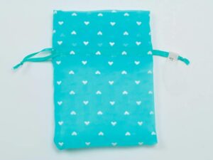 SACCHETTO ORGANZA CUORI VERDE 8x10 CM