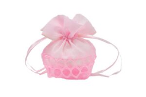 SACCHETTO ORGANZA TRAFORATO ROSA13X11 CM