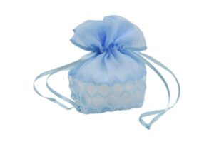 SACCHETTO ORGANZA TRAFORATO CELESTE 13X11 CM