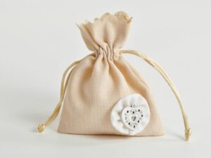 SACCHETTO CUORE PANNA 10X12 CM