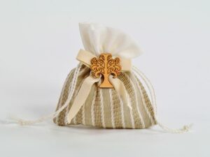 SACCHETTO BEIGE C/ALBERELLO 10X11 CM