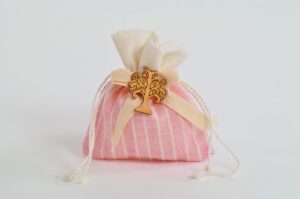 SACCHETTO ROSA C/ALBERELLO 10X11CM