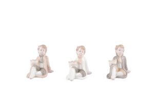 PRINCIPE SEDUTO PORCELLANA 3 ASS. 6X4,5Xh.6 CM