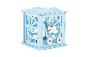 SCATOLA LEGNO CELESTE 6X6cm