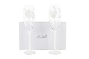 SET 2 FLUTE VETRO DECORATO 6xh.23 CM C/ASTUCCIO