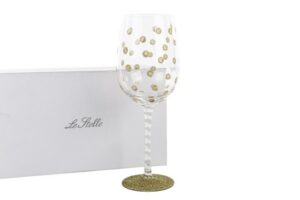 CALICE VETRO DEC.ORO 8,5xh.22,5 CM C/ASTUCCIO