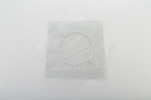SACCHETTO ORGANZA/RETE ARGENTO 24X24 CM
