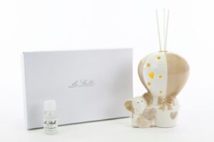 PROFUMATORE ELEFANTE PORC. LED BEIGE 12x10xh.14 CM C/ASTUCCIO