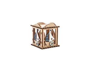 SCATOLINA LEGNO DEC.BARCA 5x5,5xh.5,5 CM