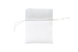 SACCHETTO COTONE DEC.ARGENTO 8x10 CM