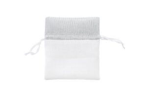 SACCHETTO COTONE DEC.ARGENTO 10x12 CM