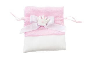 SACCHETTO RASO CORONA COL.ROSA 9,5x11 CM