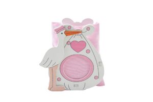 CICOGNA LEGNO ROSA C/SACCHETTO 6,5x3,5xh.8 CM