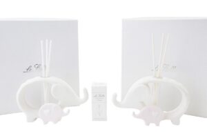 PROFUMATORE ELEFANTE PORCELLANA ROSA C/ASTUCCIO 2 ASS.14x4xh.8,5 CM