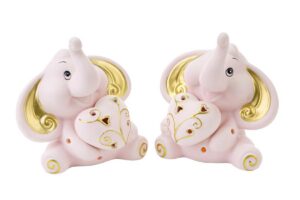 ELEFANTINO PORCELLANA LED 2 ASS.ROSA 11x8xh.11,5 CM