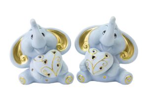 ELEFANTINO PORCELLANA LED 2 ASS.CELESTE 11x8xh.11,5 CM