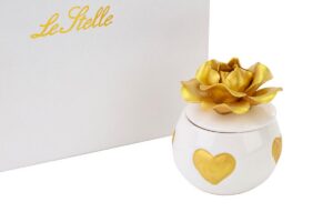 SCATOLA CUORI ORO PORCELLANA 7xh.7,5 CM C/ASTUCCIO