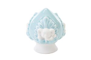 POMO ELEFANTE PORCELLANA CELESTE7x7xh.8CM