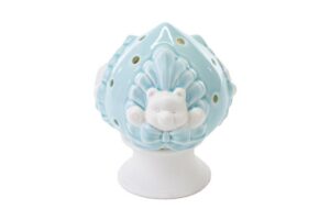 POMO ORSETTO LED PORCELLANA CELESTE 11x11xh.13CM