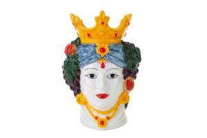 VASO TESTA DI MORO DONNA PORCELLANA 22x17,5xh.30,5 CM