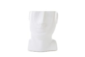 VASO TESTA UOMO PORCELLANA BIANCO 15xh.19,5 CM