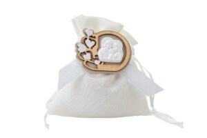 SACCHETTO COTONE SACRA FAMIGLIA 9,5x11,5 CM