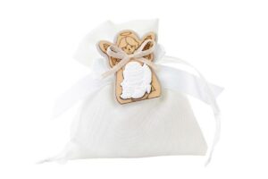SACCHETTO COTONE ANGELO COMUNIONE 9,5x11,5 CM