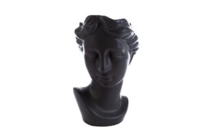 VASO TESTA DONNA PORCELLANA NERO22,5x19,5xh.31 CM