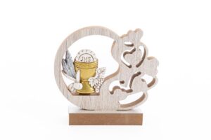 CALICE PRIMA COMUNIONE LEGNO/RESINA 10x3xh.9 CM