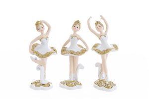 BALLERINA RESINA BIANCO ORO 3 ASS.5x5xh.12,5 CM
