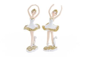 BALLERINA RESINA BIANCO ORO 2 ASS.7x7xh.18 CM