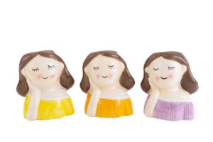 P/PIANTE GIRL PORCELLANA 3 ASS.7,5x8xh.11,5 CM