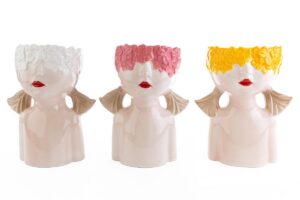 VASO BUSTO GIRL PORCELLANA COLORATO 3 ASS.22x17xh.28 CM
