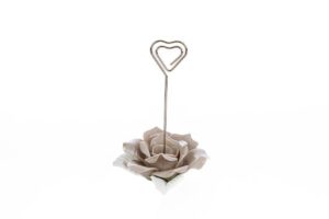 SEGNAPOSTO FIORE PORCELLANA BEIGE 7X10 CM