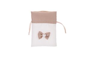 SACCHETTO STOFFA C/FIOCCO BEIGE 10x14 CM