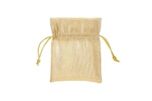 SACCHETTO STOFFA ORO 10x12 CM