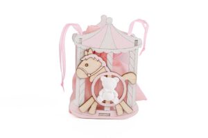 PORTA SACCHETTO LEGNO GIOSTRA ROSA 4,5x6,5xh.9CM