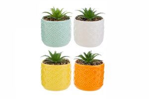 VASETTO PIANTINA ARTIFICIALE 4 COL.ASS. d.8,5xh.7 CM