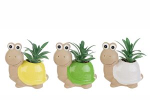 TARTARUGA PIANTINA ARTIFICIALE 3COL.ASS.9x13h.16 CM