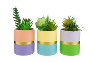 VASETTO PIANTINA ARTIFICIALE 3COL.ASS.d.8xh.14 CM