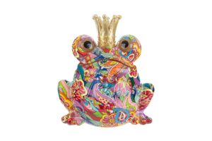 SALVADANAIO FROG RESINA MULTICOLOR 18x13,5x18CM C/SHOPPER 13699