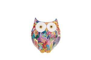 GUFO RESINA MULTICOLOR 11x7x12,5CM C/SHOPPER 13694