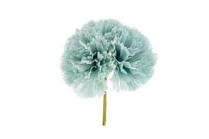 SET 3 FIORI GAROFANO diam.10CM COL.VERDE ACQUA