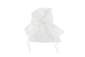 SACCHETTO FIOCCO COTONE 10x12 CMBIANCO