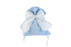 SACCHETTO FIOCCO COTONE 10x12 CMCELESTE