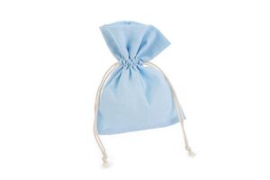 SACCHETTO COTONE 10x14 CM CELESTE